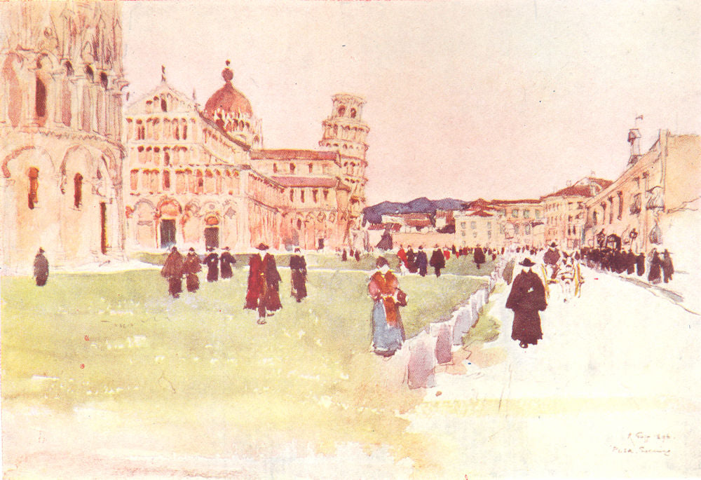 PISA. The Piazza del Duomo. Italy 1905 old antique vintage print picture
